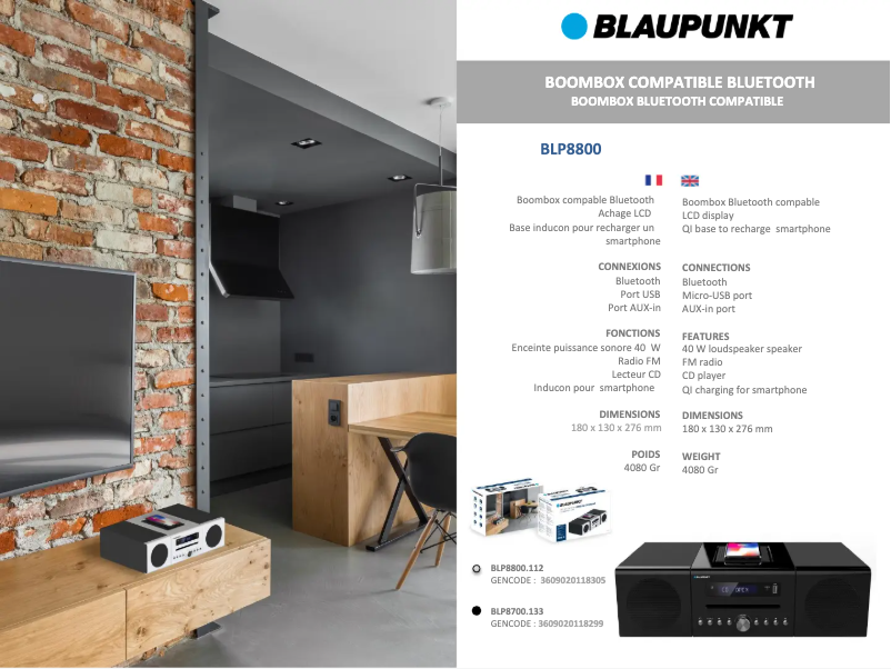Page n°1 - Manuel utilisateur Blaupunkt BLP8800