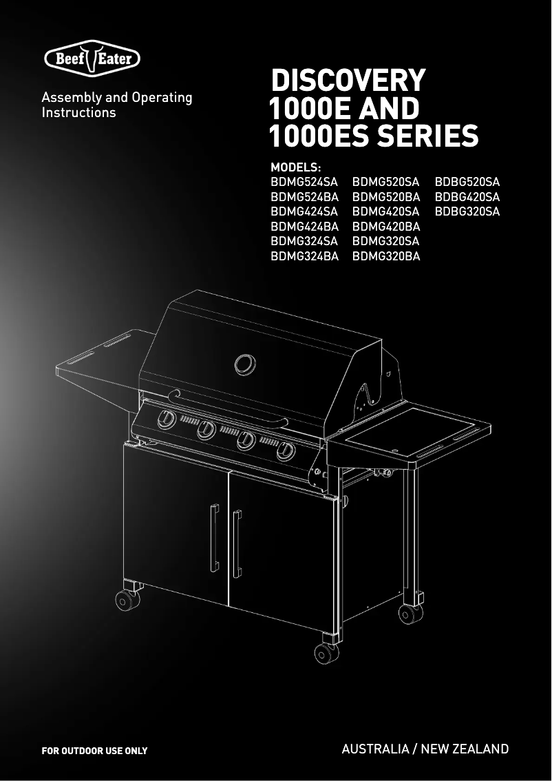 Page 1 de la notice Manuel utilisateur BeefEater Discovery 1000E