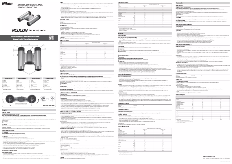 Page 1 de la notice Manuel utilisateur Nikon ACULON T51