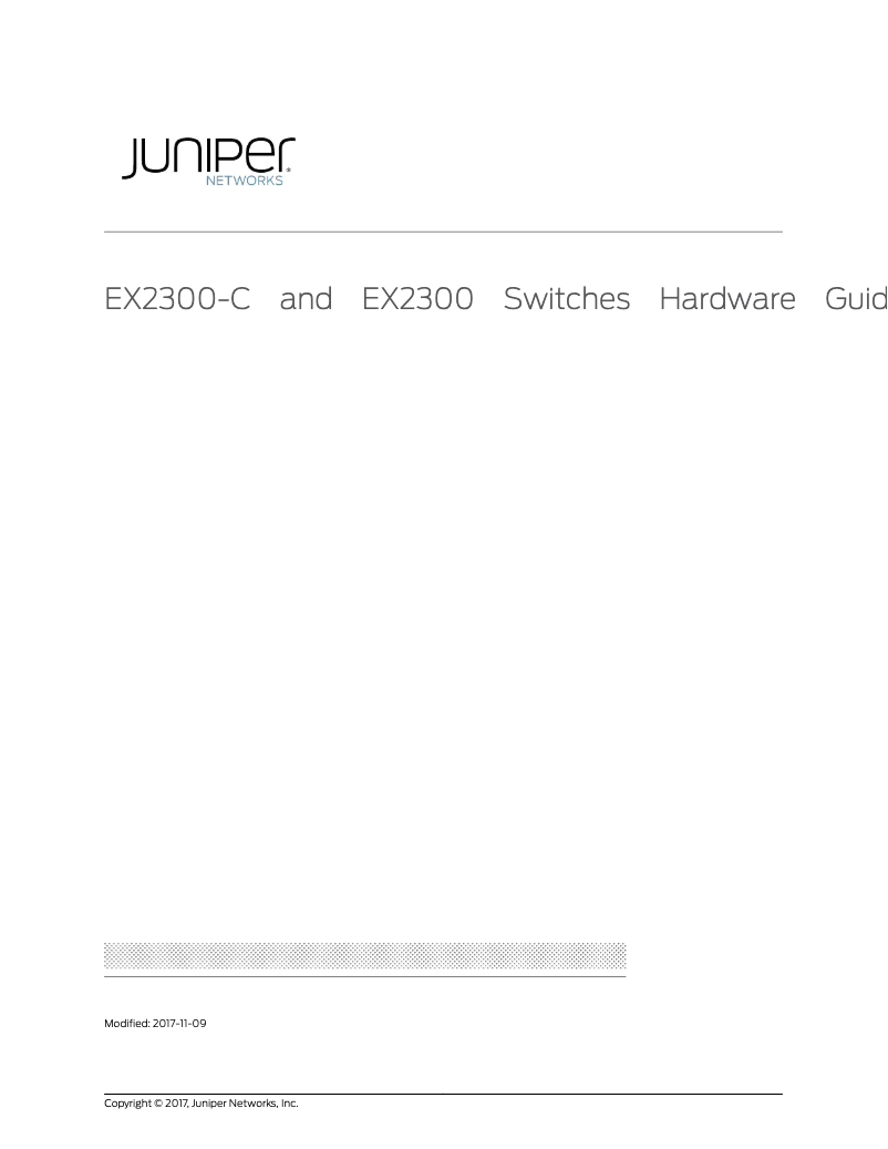 Page n°1 - Manuel utilisateur Juniper EX2300-C