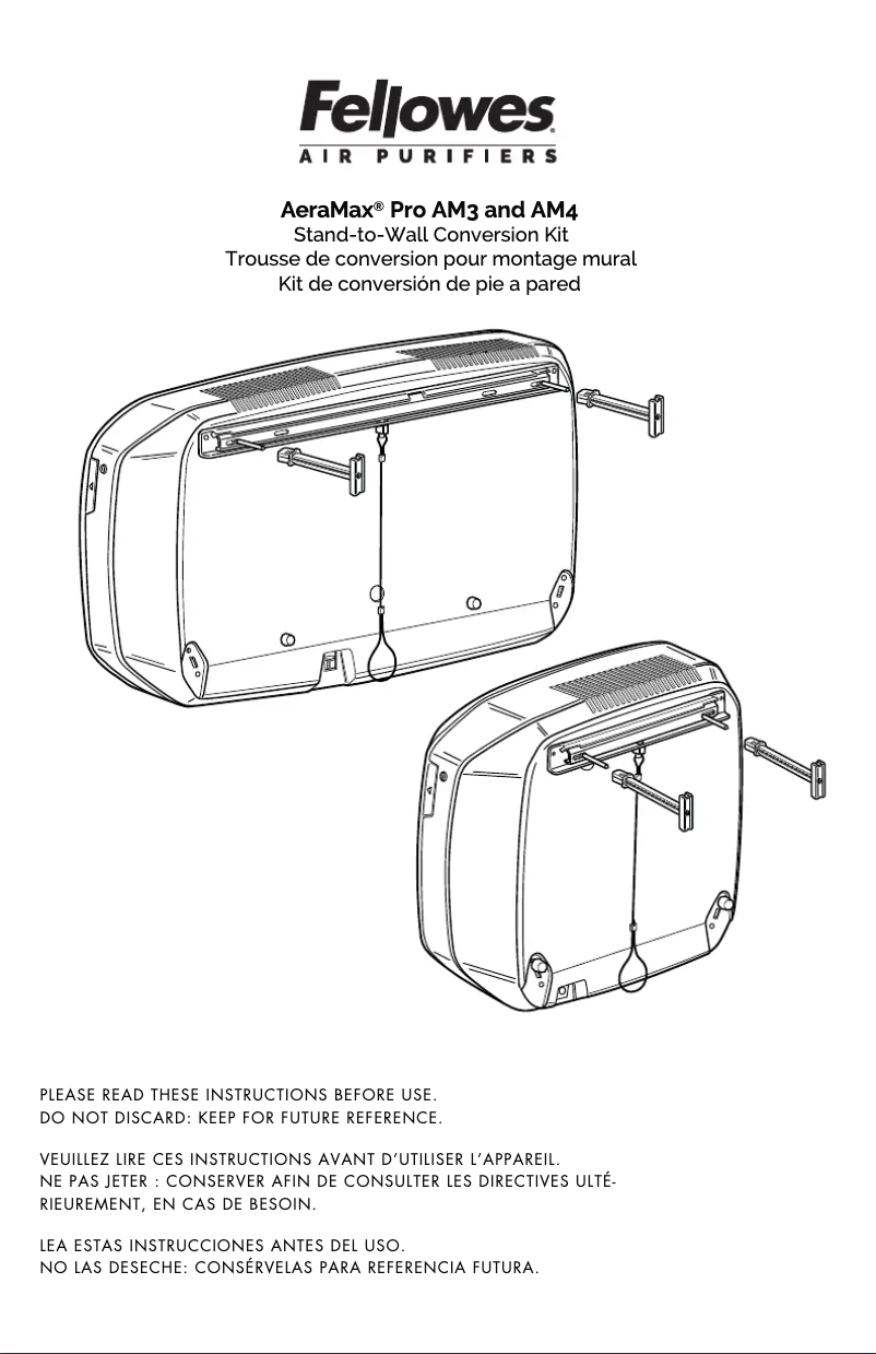 Page 1 de la notice Manuel utilisateur Fellowes AeraMax Pro AM3