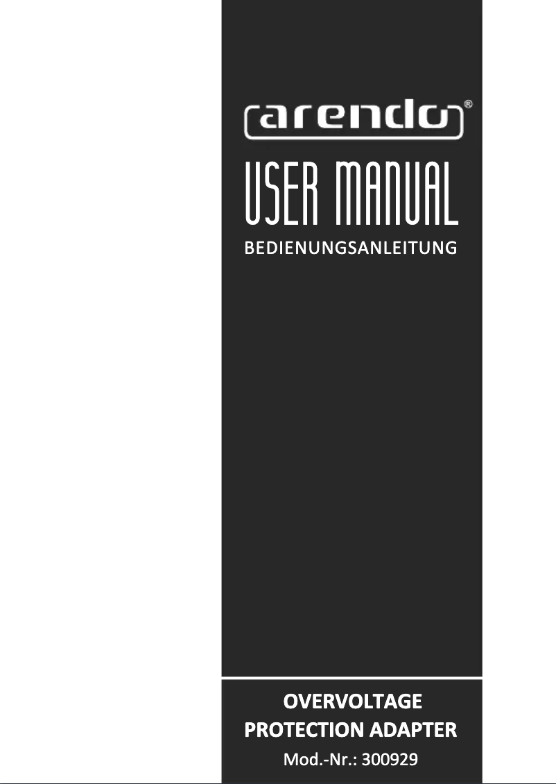 Page 1 de la notice Manuel utilisateur Arendo 300929