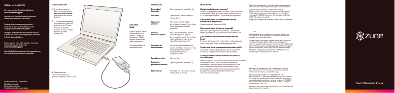 Page 1 de la notice Manuel utilisateur Microsoft Zune