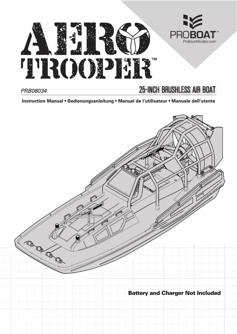 Page 1 de la notice Manuel utilisateur Pro Boat Aerotrooper