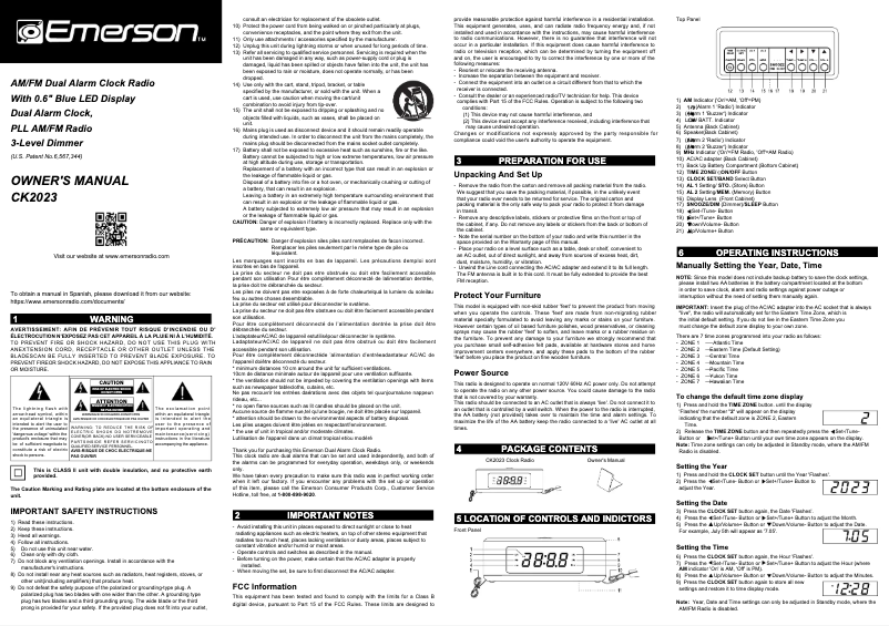Page n°1 - Manuel utilisateur Emerson CK2023