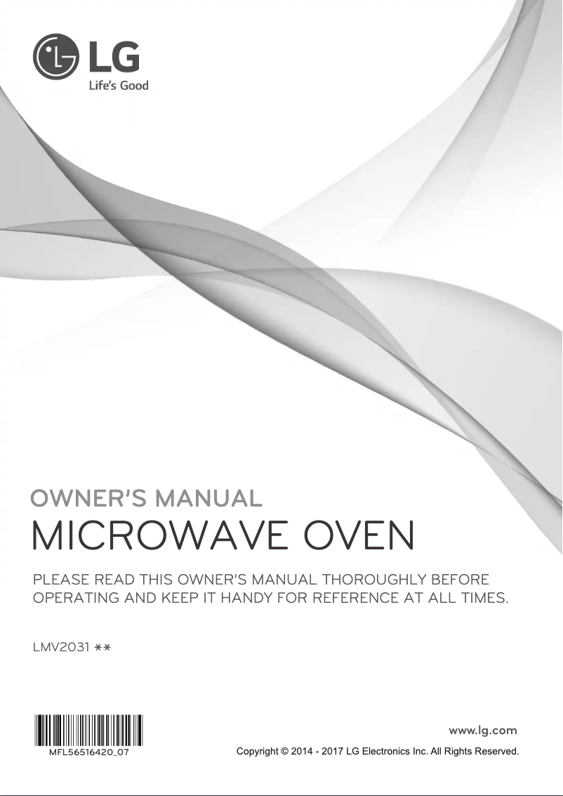 Page 1 de la notice Manuel utilisateur LG LMV2031ST