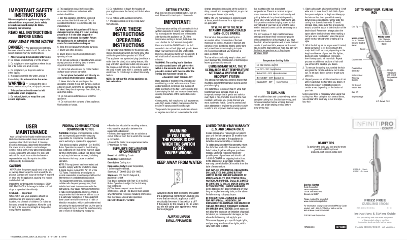 Imagen de la primera página del manual del dispositivo InfinitiPRO CD600