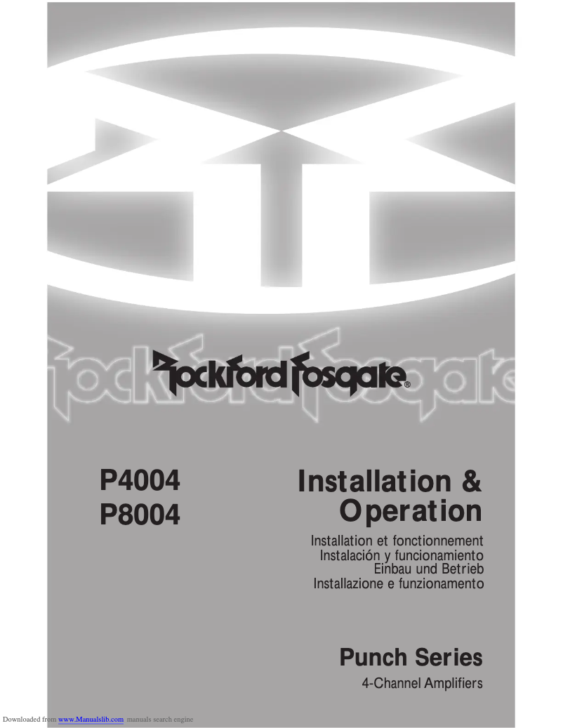 Page n°1 - Manuel utilisateur Rockford Fosgate Punch P4004