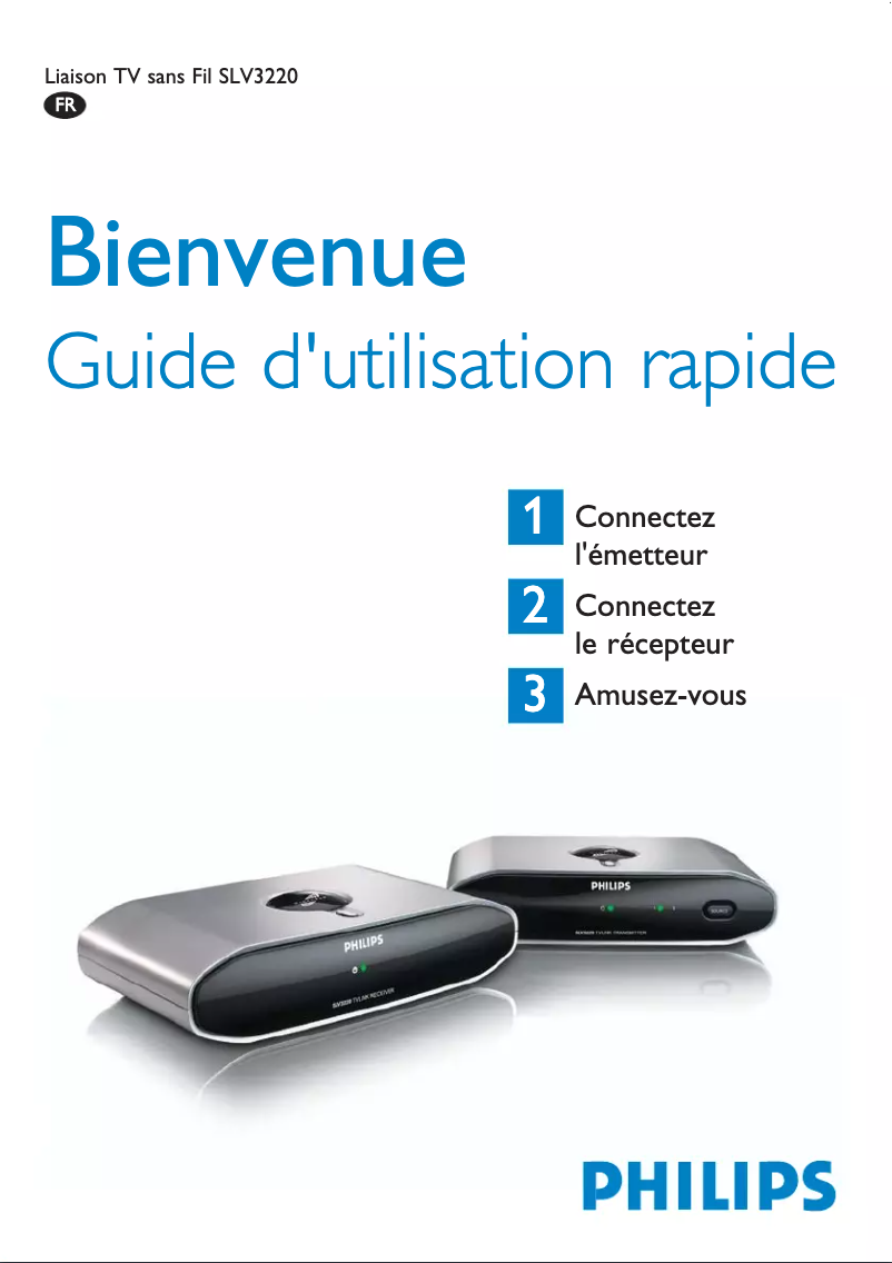 Page 1 de la notice Guide de démarrage rapide Philips Wireless TV link SLV3220