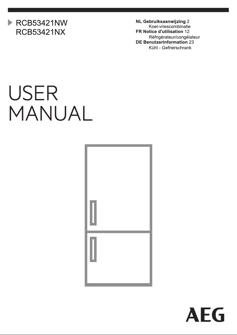 Page n°1 - Manuel utilisateur AEG RCB53421NW