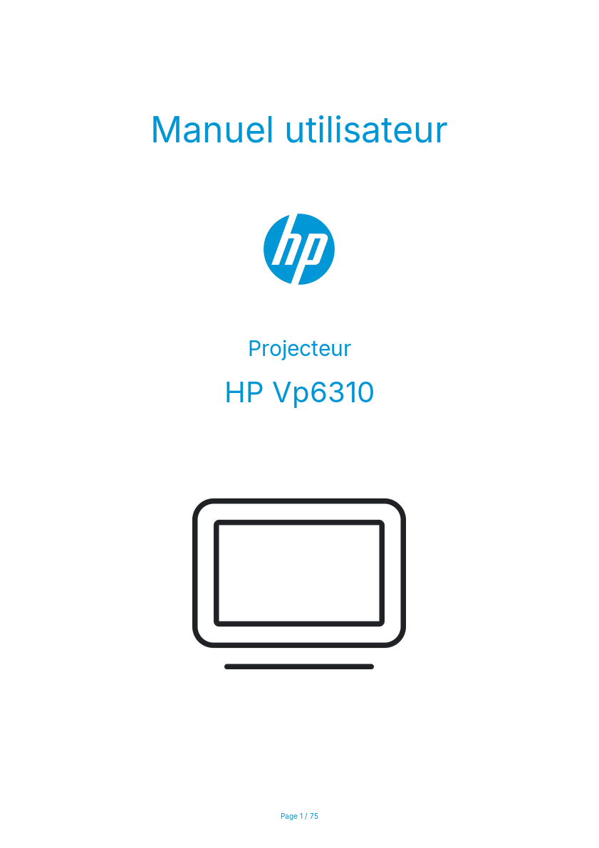 Image de la première page du manuel de l'appareil Vp6310