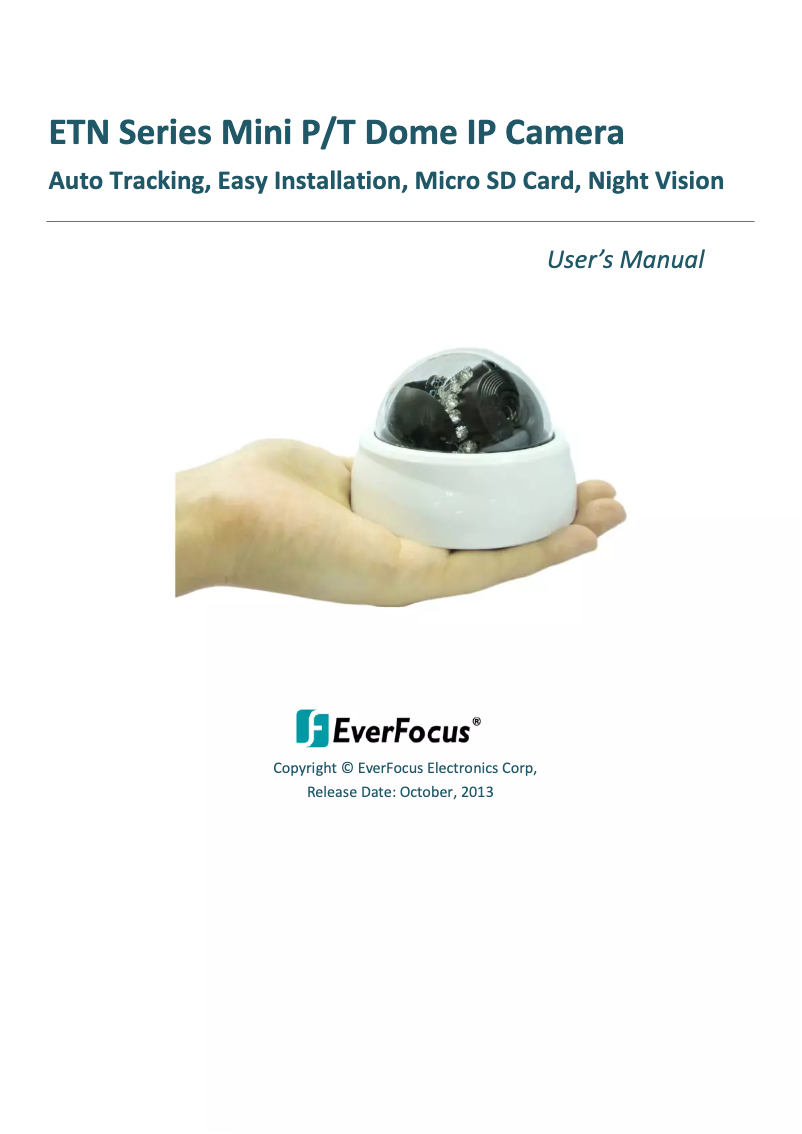 Page 1 de la notice Manuel utilisateur EverFocus ETN2160