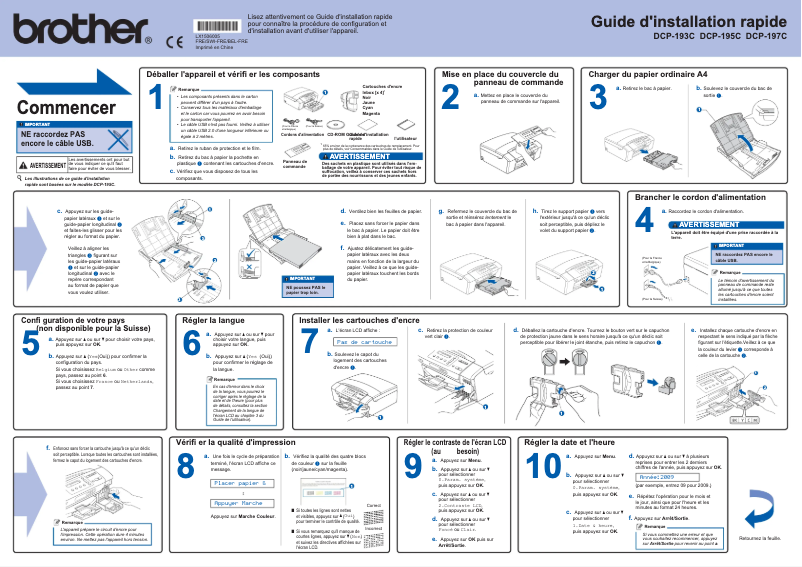 Page 1 de la notice Manuel utilisateur Brother DCP-193C