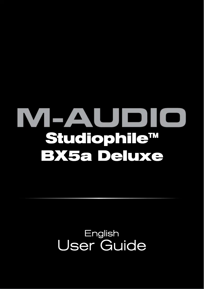 Page 1 de la notice Manuel utilisateur M-Audio Studiophile BX5a Deluxe