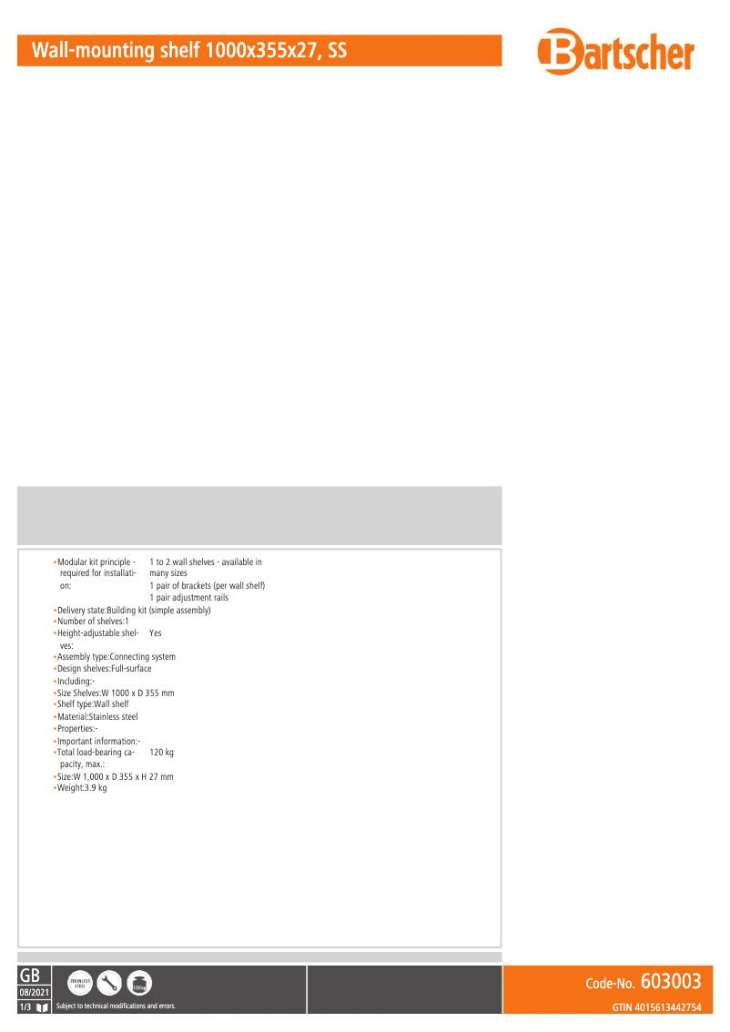 Image de la première page du manuel de l'appareil 603003