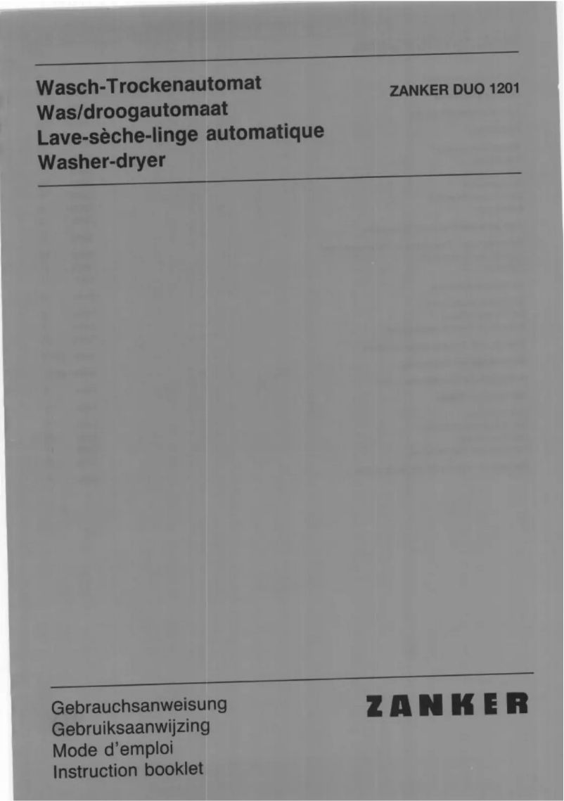 Page n°1 - Manuel utilisateur Zanker Lavita Duo 1201