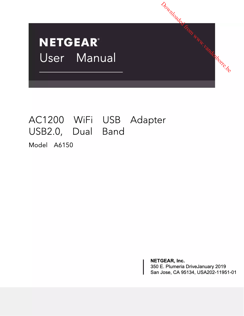 Page 1 de la notice Fiche technique Netgear A6150