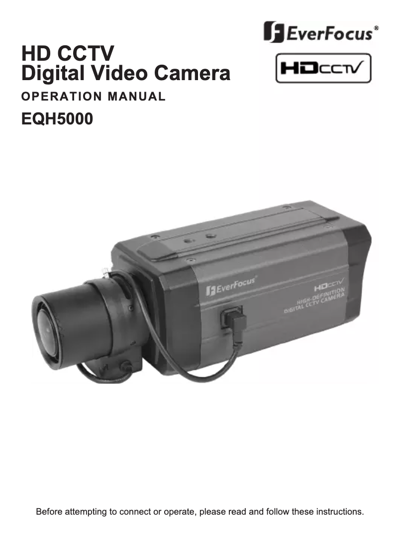 Page n°1 - Manuel utilisateur EverFocus EQH5000