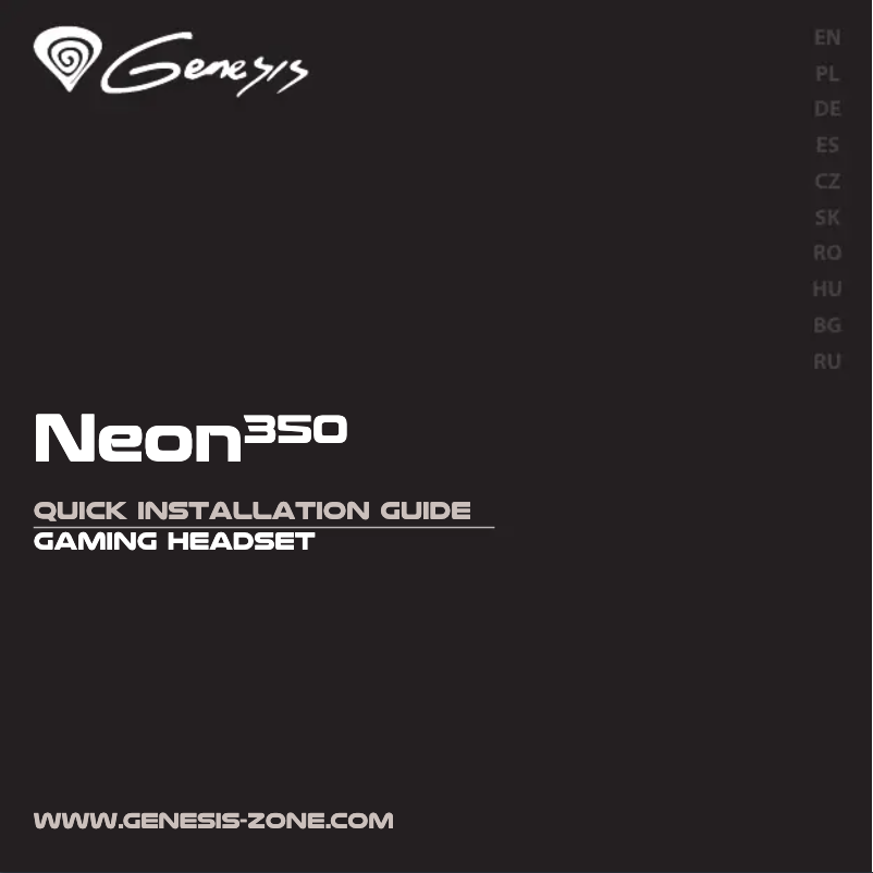Page n°1 - Manuel utilisateur Genesis Neon 350