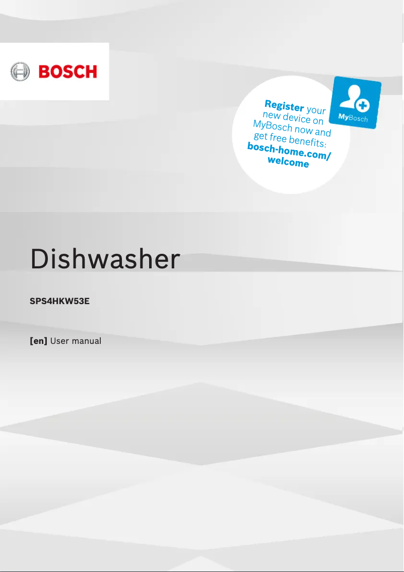Page n°1 - Manuel utilisateur Bosch SPS4HKW53E