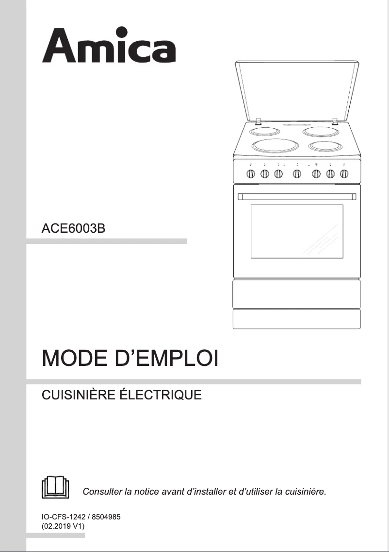 Image de la première page du manuel de l'appareil ACE6003B