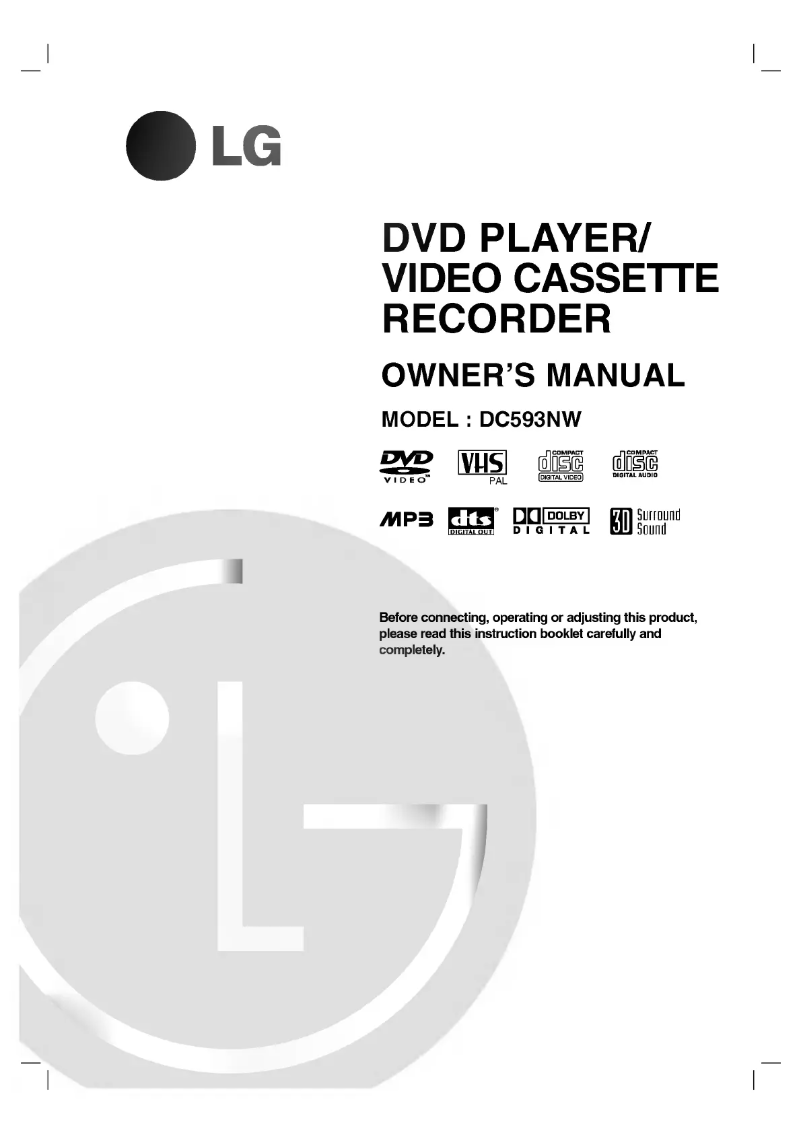 Image de la première page du manuel de l'appareil DC593NW