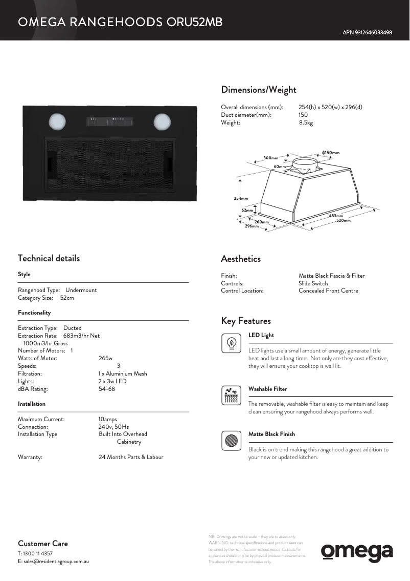 First page image of the manual for ORU52MB