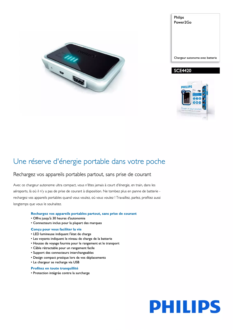Page n°1 - Fiche technique Philips SCE4420