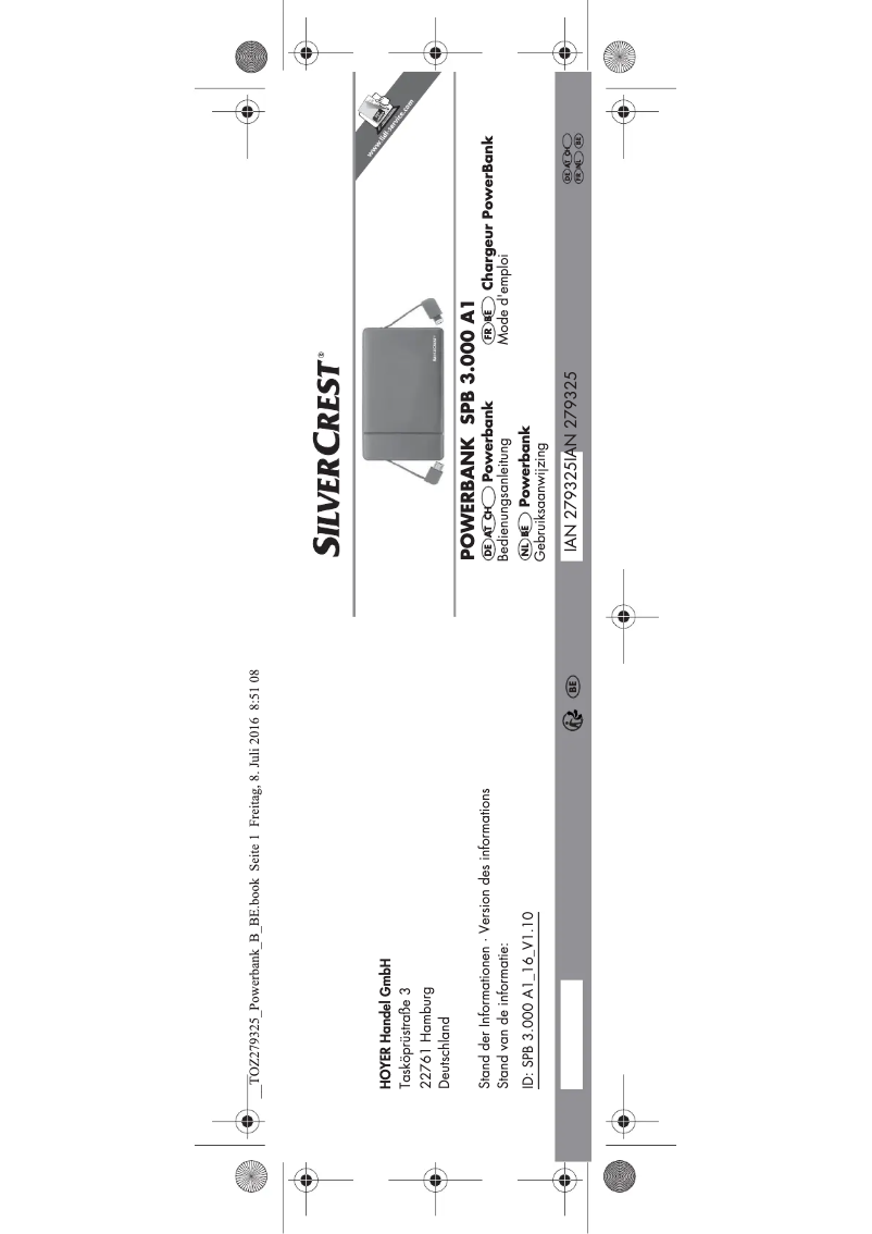 Page n°1 - Manuel utilisateur SilverCrest SPB 3.000 A1