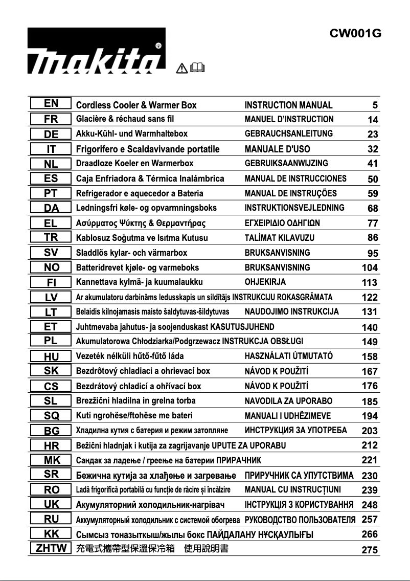 Page n°1 - Manuel utilisateur Makita CW001GZ