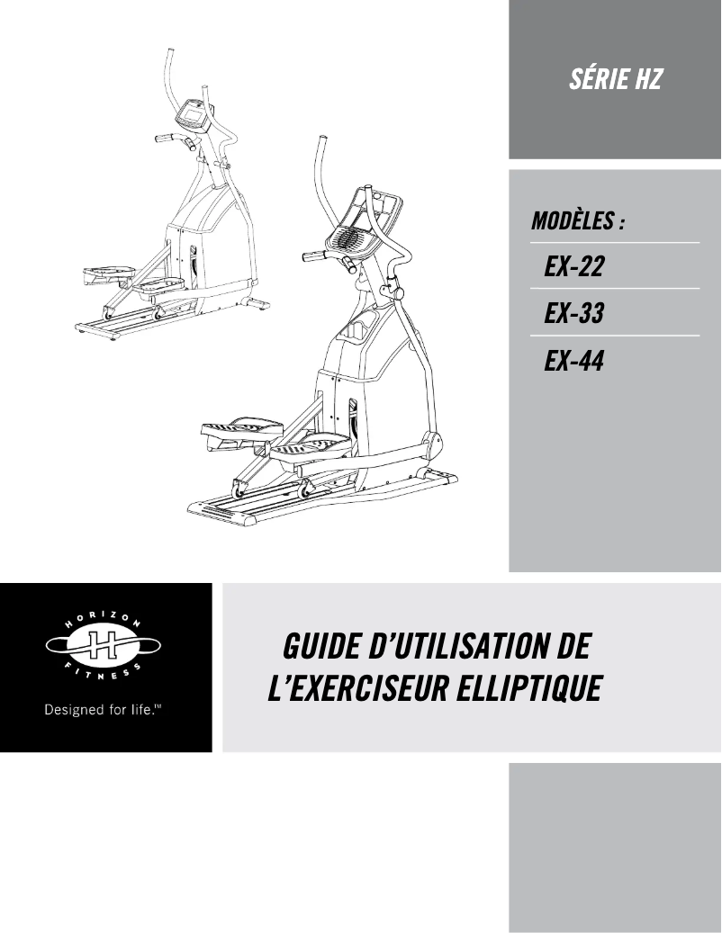 Page n°1 - Manuel utilisateur Horizon Fitness EX-22