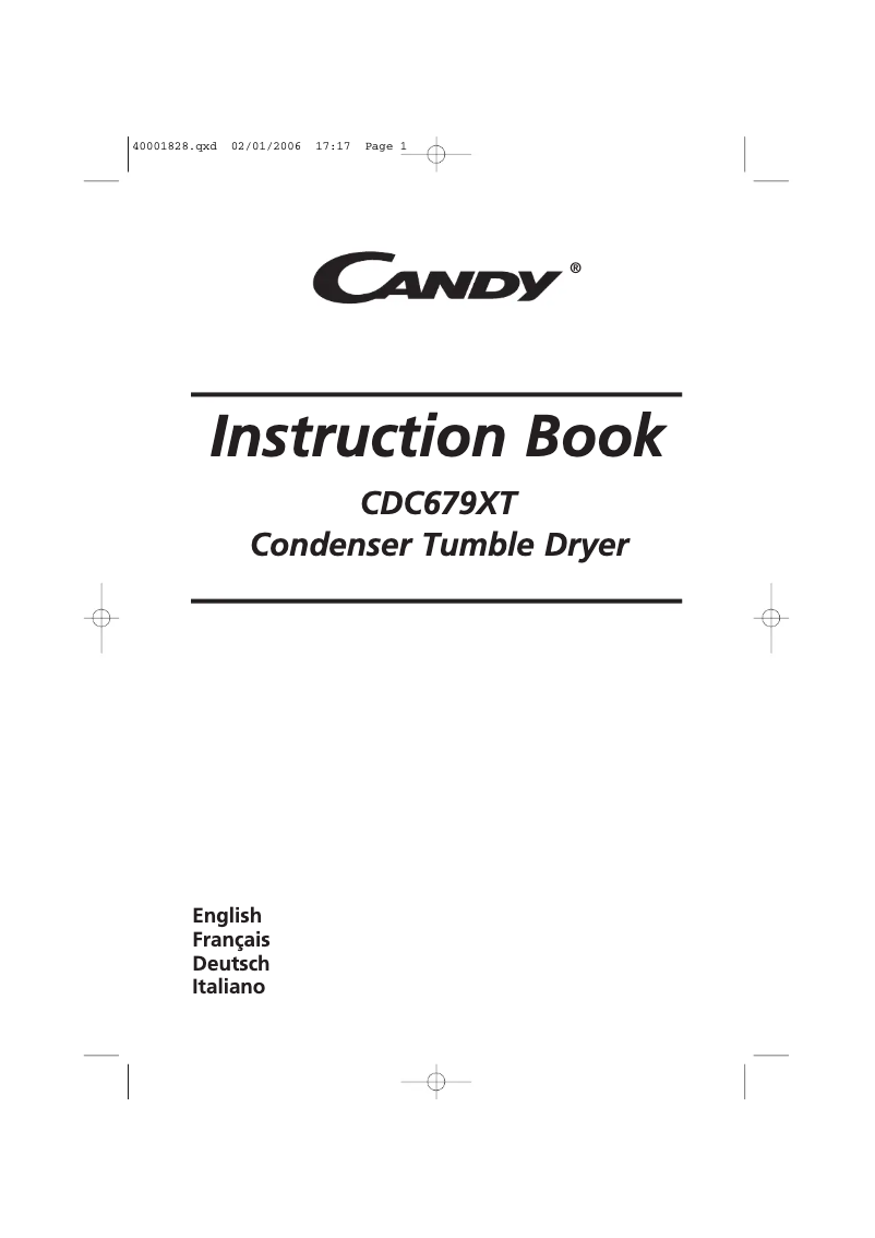 Page n°1 - Manuel utilisateur Candy ABCDC679XT88