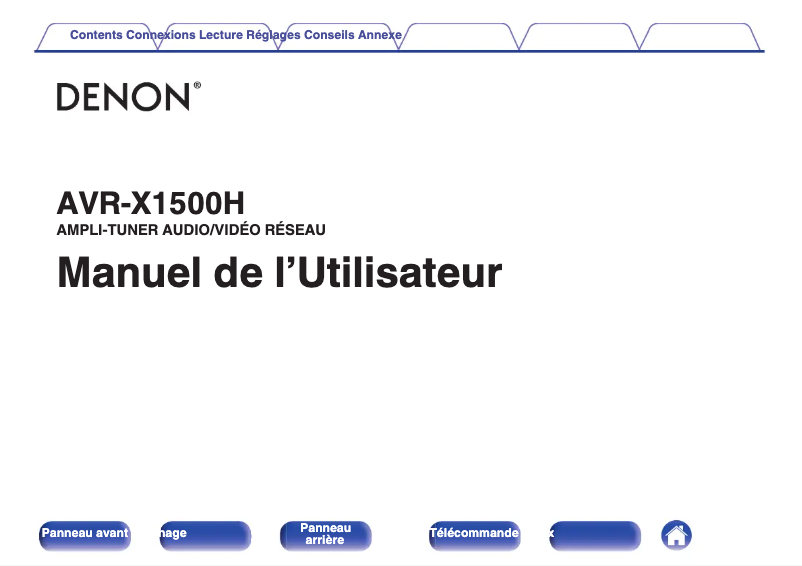 Image de la première page du manuel de l'appareil AVR-X1500H