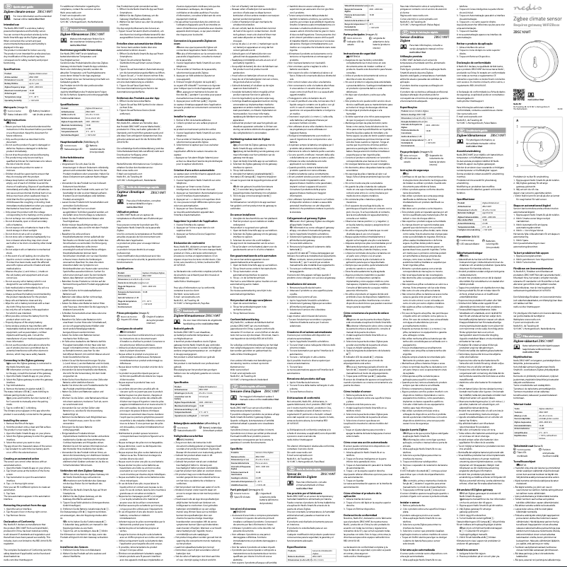 Page 1 de la notice Manuel utilisateur Nedis Zigbee ZBSC10WT