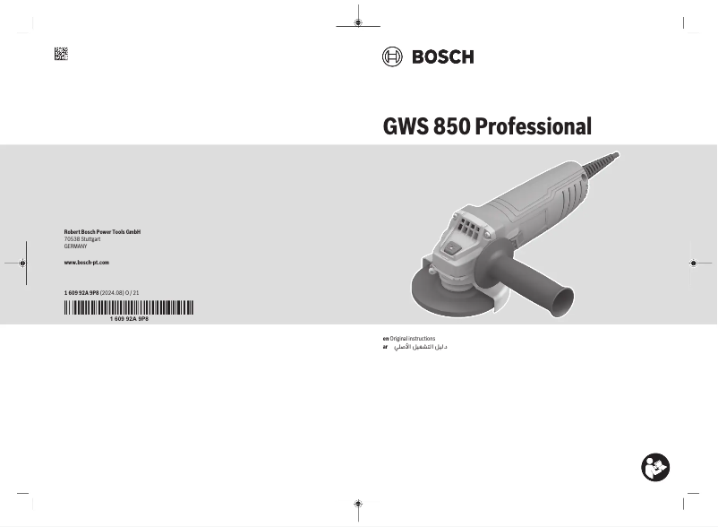 Page 1 de la notice Manuel utilisateur Bosch GWS 850 Professional