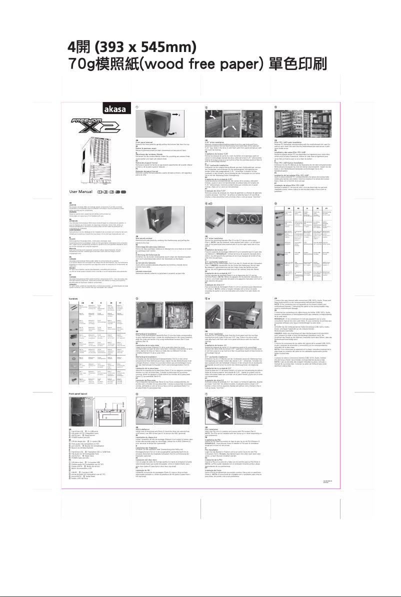 Page 1 de la notice Manuel utilisateur Akasa Freedom X2