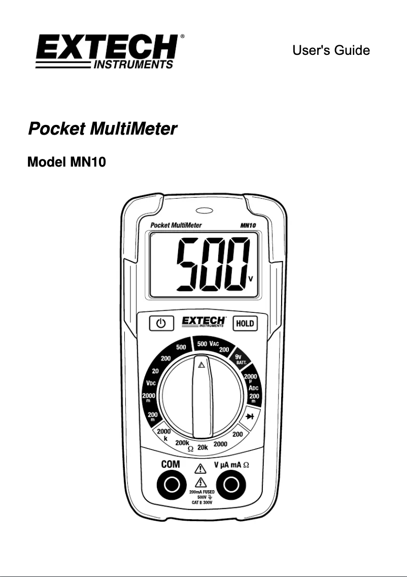 Imagen de la primera página del manual del dispositivo MN10