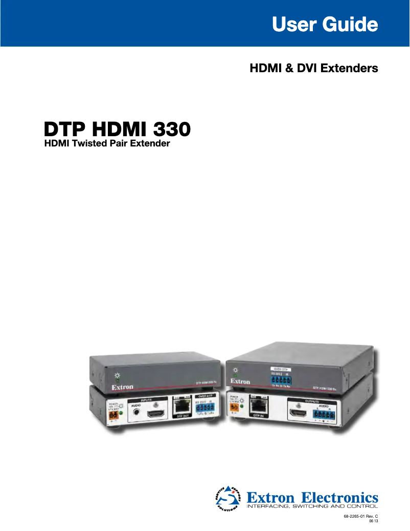 Page n°1 - Manuel utilisateur Extron DTP HDMI 330 Tx