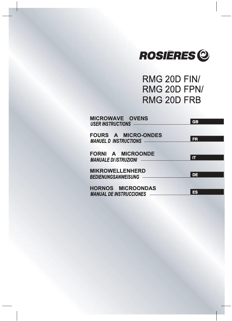 Image de la première page du manuel de l'appareil RMG 20D FRB