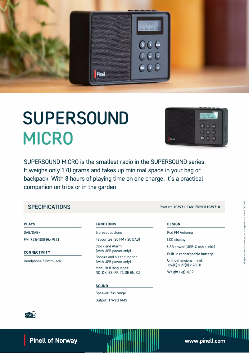 Image de la première page du manuel de l'appareil Supersound Micro