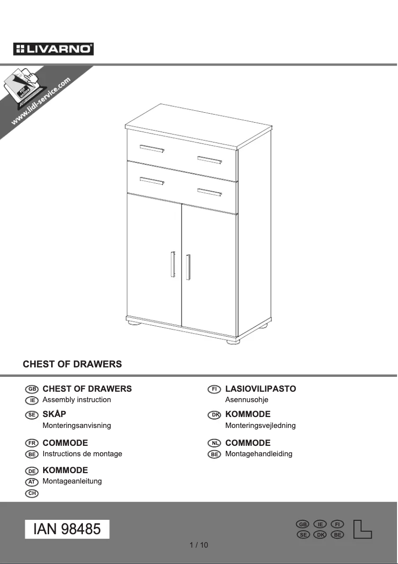 Image de la première page du manuel de l'appareil IAN 98485