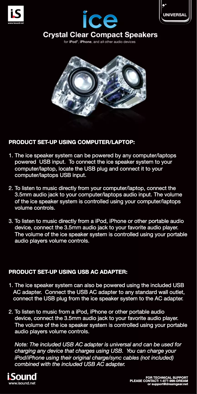 Page 1 de la notice Manuel utilisateur dreamGEAR i.Sound Ice