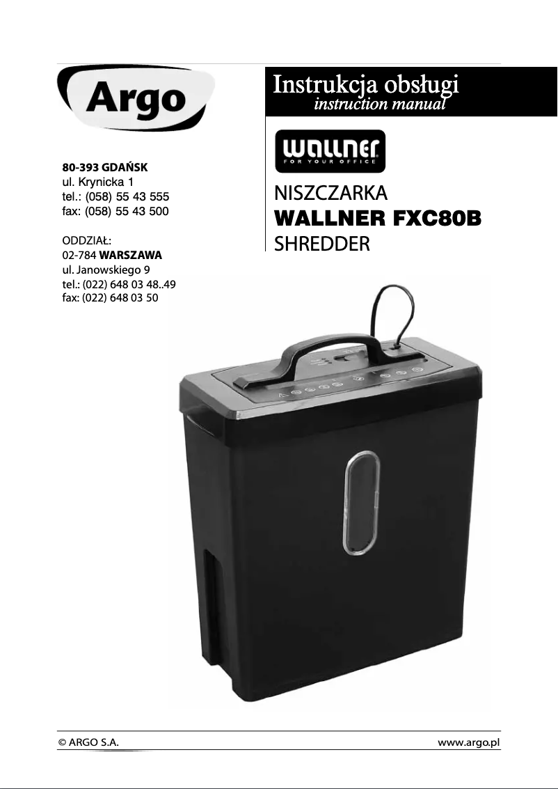 Page n°1 - Manuel utilisateur Wallner FXC80B