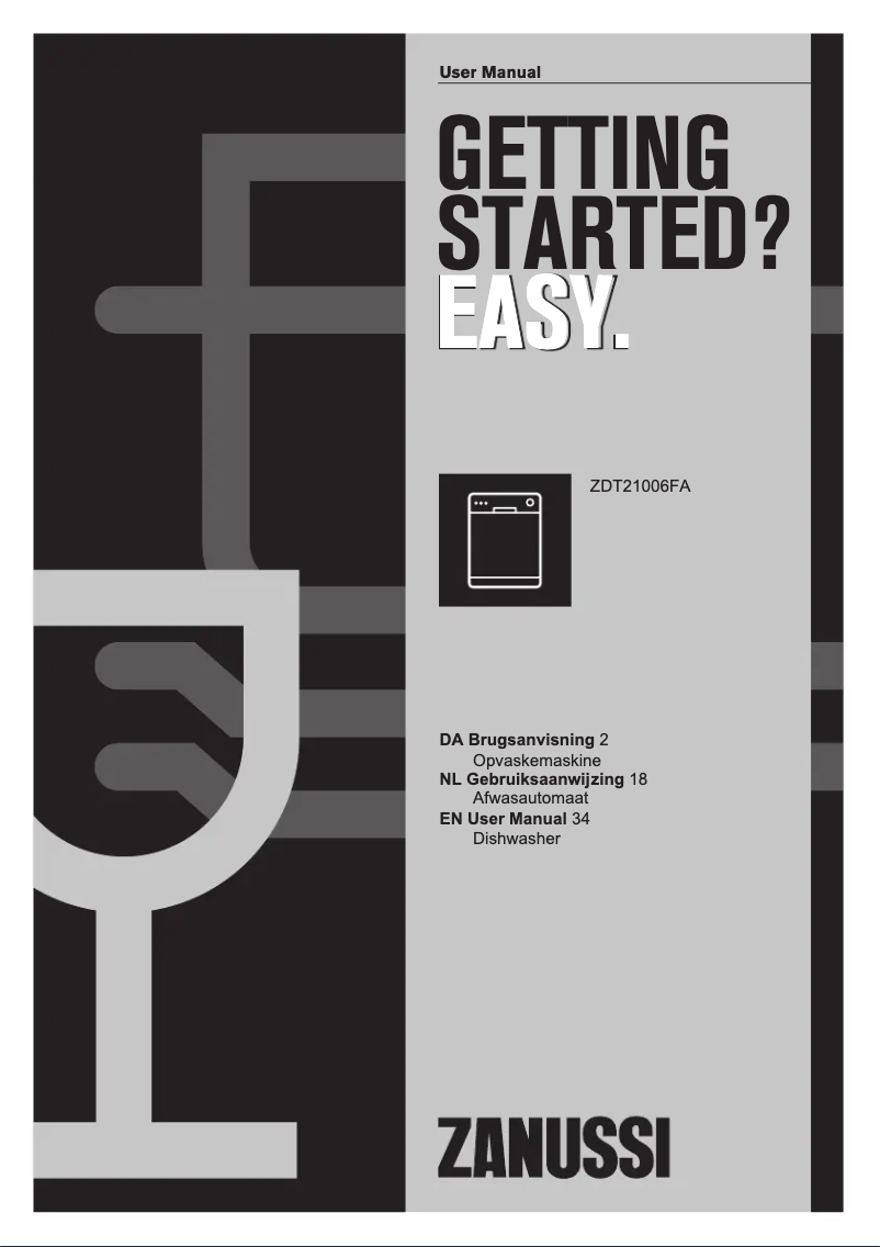 Page n°1 - Manuel utilisateur Zanussi ZDT21006FA