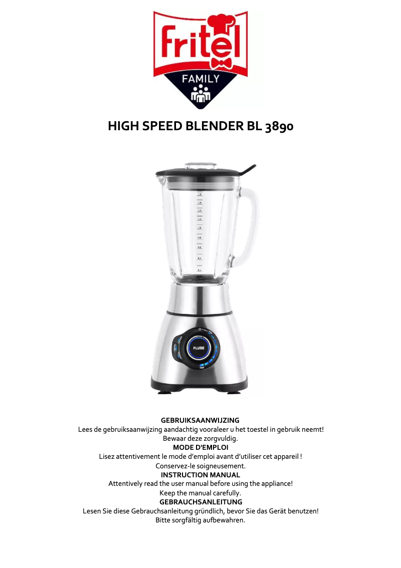 Page 1 de la notice Manuel utilisateur Fritel High Speed BL 3890