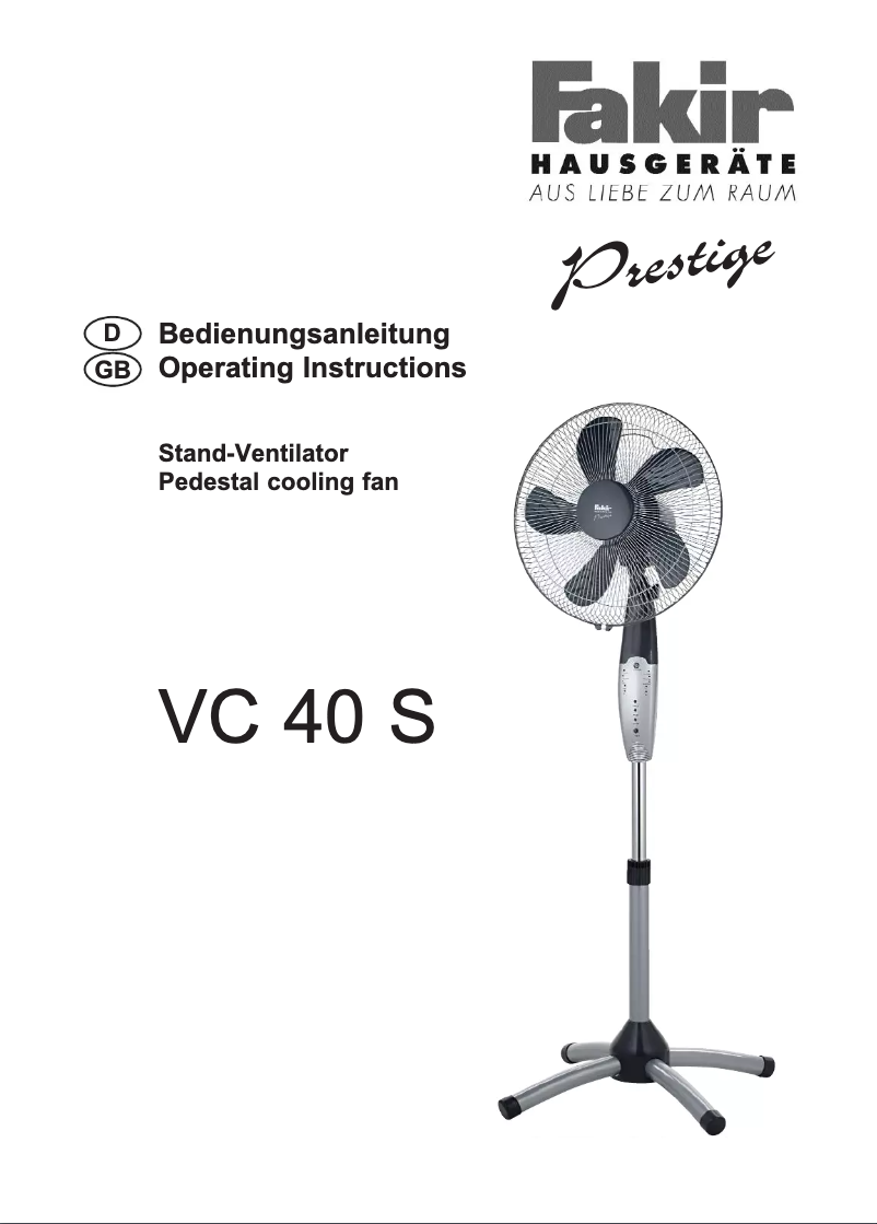 Page 1 de la notice Manuel utilisateur Fakir VC 40 S