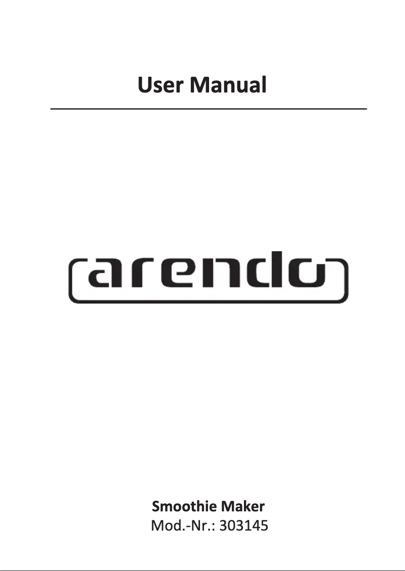 Page 1 de la notice Manuel utilisateur Arendo 303145