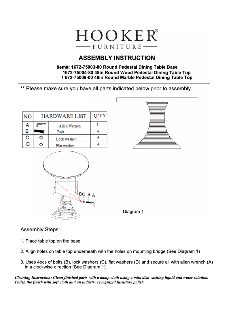 Page 1 de la notice Manuel utilisateur Hooker 1672-75003-80