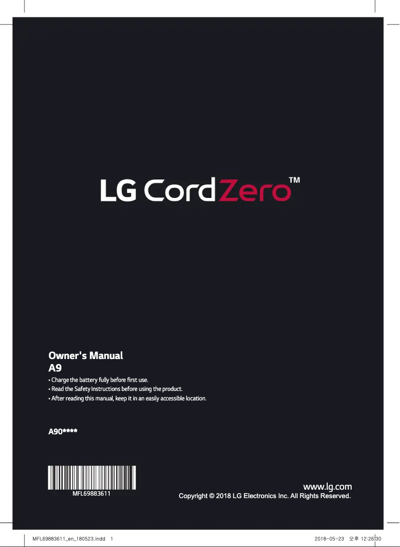 Page n°1 - Manuel utilisateur LG CordZero A9 A902RM