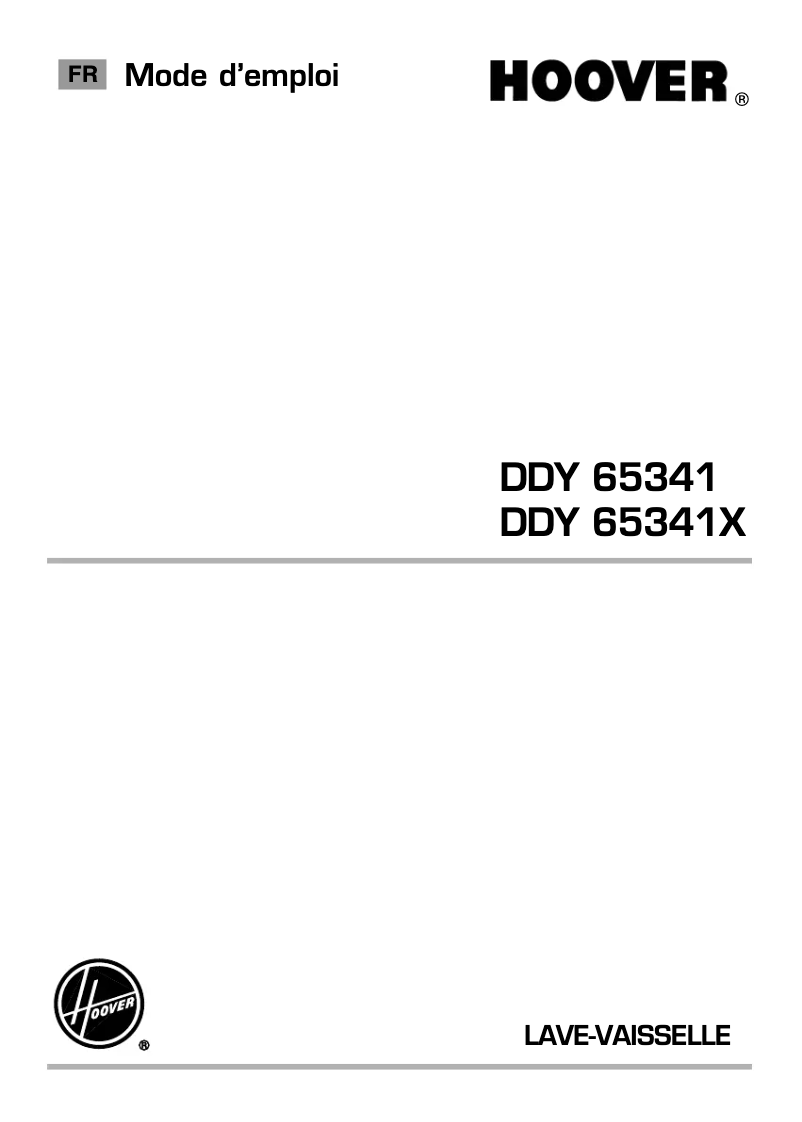 Page n°1 - Manuel utilisateur Hoover DDY 65341-47